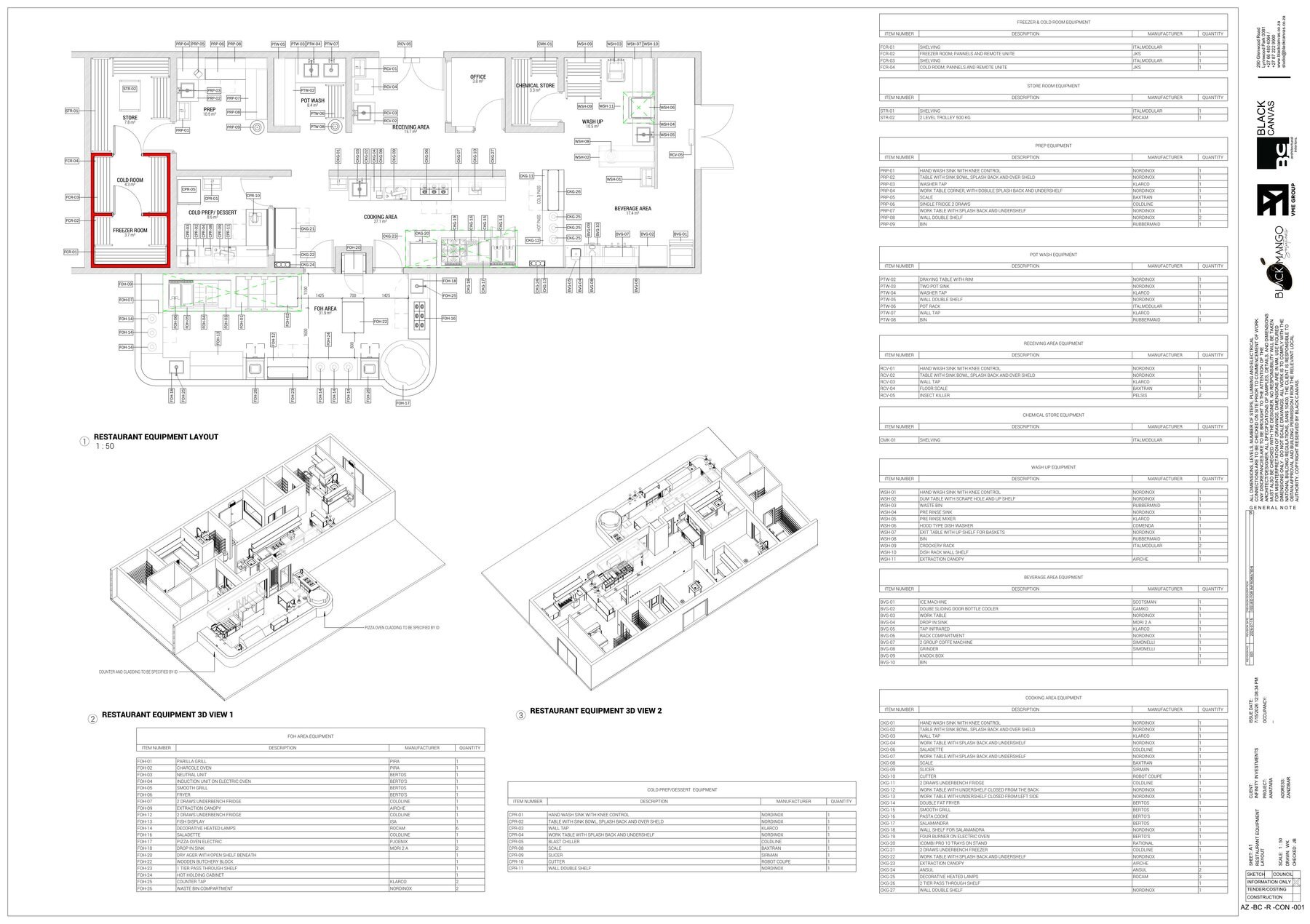 Beach club technical drawing, Anantara Zanzibar