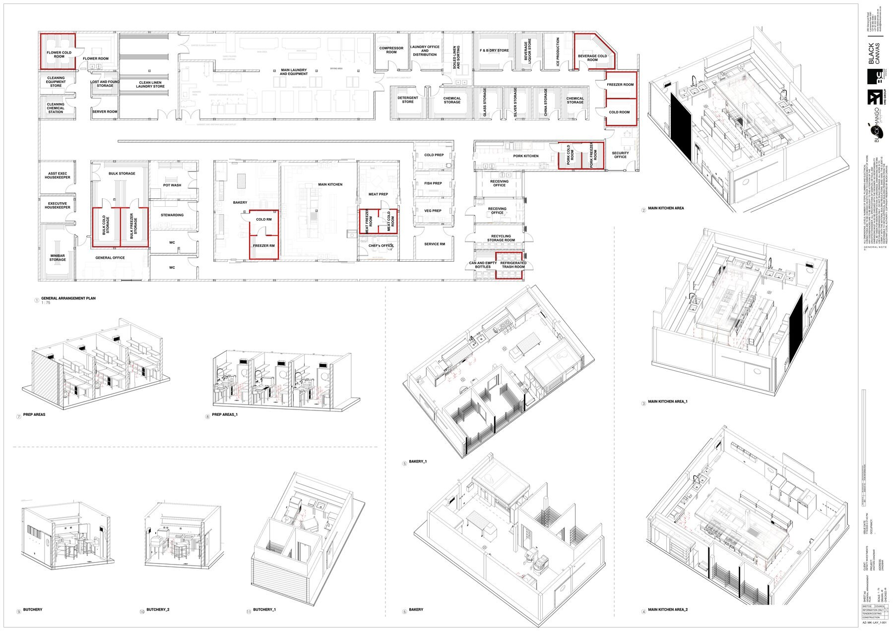 Main kitchen technical drawing, Anantara Zanzibar
