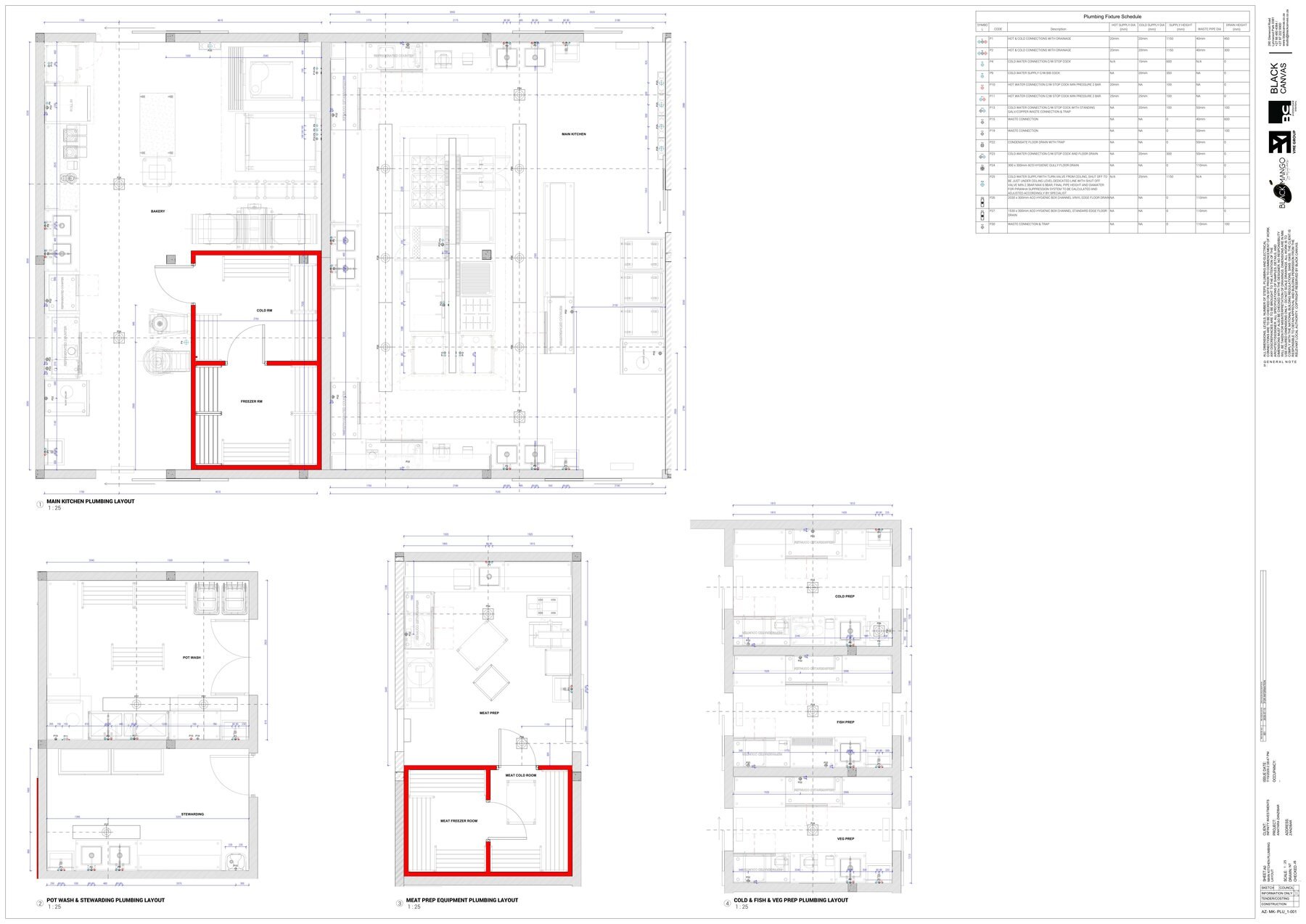 Plumbing services drawing, Anantara Zanzibar