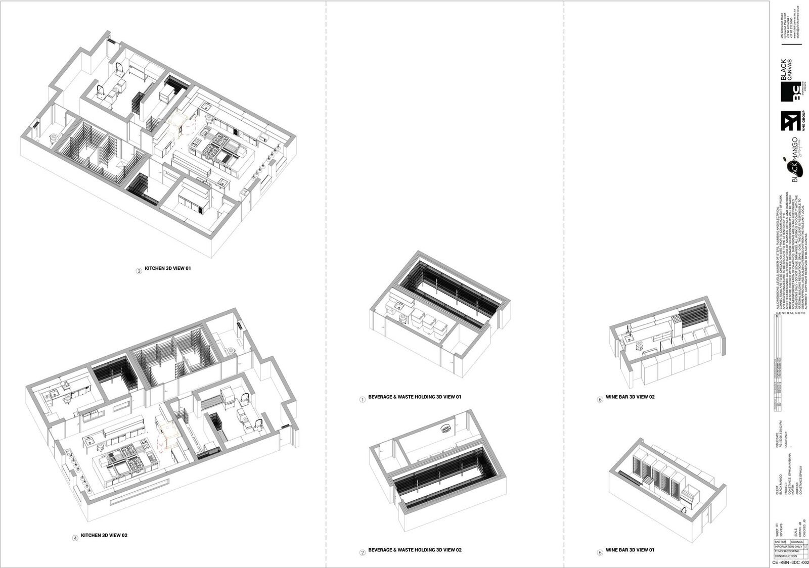 Kitchen equipment layout drawing, Constance Ephelia