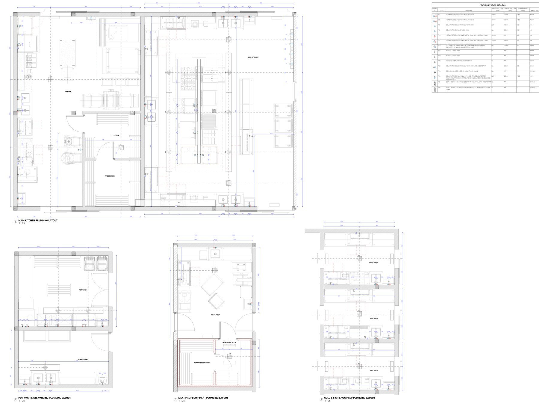 Kitchen plumbing services drawing